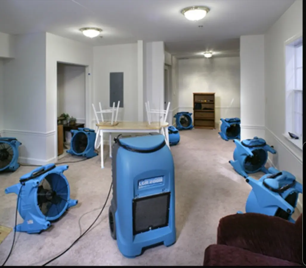 Air movers and dehumidifier setup for Water Damage Restoration in Arizona City